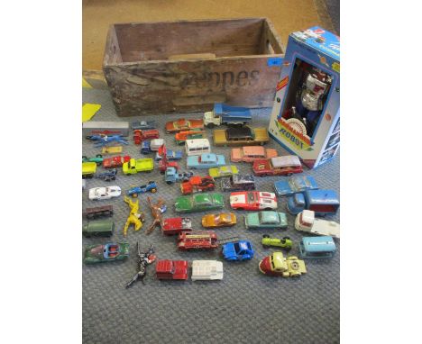 Vintage die cast vehicles to include Corgi and Lesney together with vintage Escuardo horses from the board game, a boxed robo