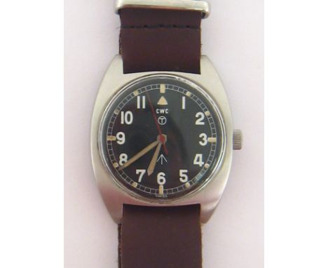 CWC, a 1970s military issue manual wind wristwatch, numbered W10-6645-99/523-8290/9598/76 with broad arrow, (dating 1976), th