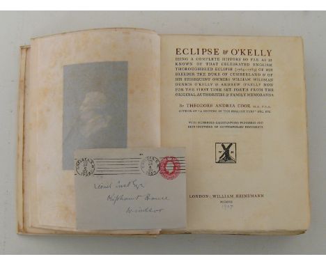 BOOK: Cook, Theodore Andrea, 'Eclipse and O'Kelly', limited edition 35/100, hard cover, half title, frontispiece 'Dennis O'Ke