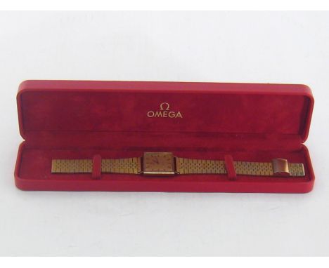 OMEGA De Ville, a 1970s 9 carat gold manual wind wristwatch, no. 1115071, the square case hallmarked London 1978, with signed