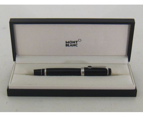 MONTBLANC, 'Boheme', a black resin fine liner pen, no. MW2103824, with platinum plated trim, in a fitted box
 CONDITION REPOR
