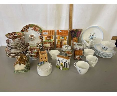 Mixed Lot: Edwardian tea wares, Foley tea wares, various model cottages and other items