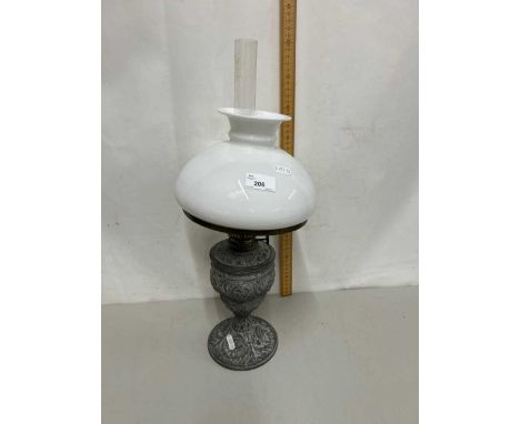 Victorian oil lamp with Spelter base