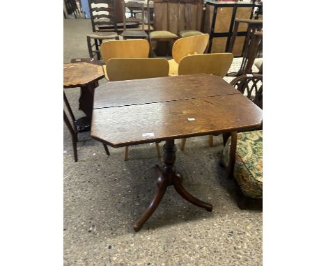 Georgian oak tripod table with octagonal top, turned column and tripod base