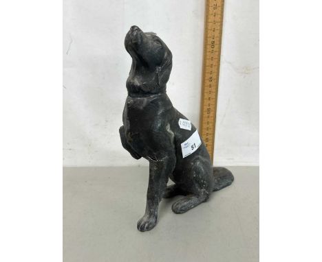 Bronzed Spelter model of a retriever (a/f)
