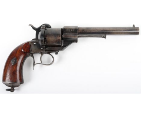 Good 6-shot 11mm Spanish Self-Cocking Pin Fire Revolver, round barrel stamped ORBEA HERos, 10135, side gate loading, iron eje