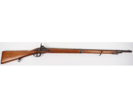 Austrian 28-bore Military Percussion Rifle, barrel octagonal at breech with assorted proof marks, regulation lock plate stamp