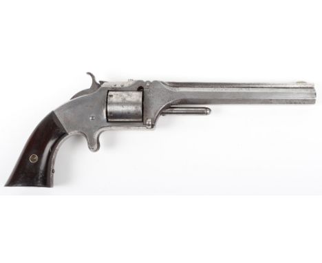 6 Shot .32” Rimfire Smith and Wesson Single Action Revolver No. 62099 Retailed in France, tip-up barrel stamped SMITH &amp; W
