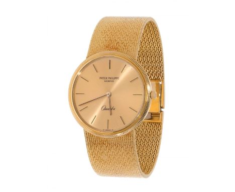 PATEK PHILIPPE Calatrava watch, ref. 3744/1, ca.1980, for men/Unisex.In 18kt yellow gold. Sapphire crystal. Quartz movement. 