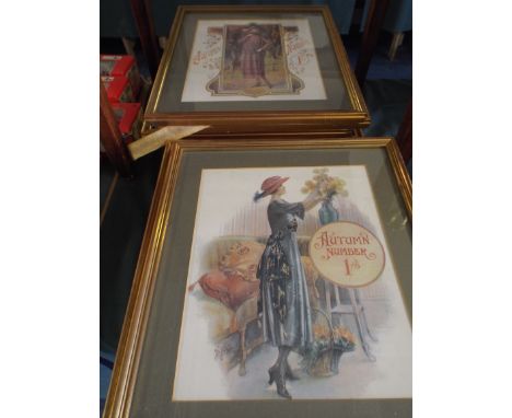 A Set of Twelve Framed Fashion Prints. 