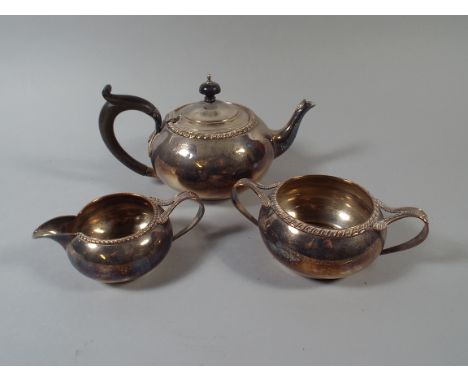 A Three Piece Silver Plated Tea Service.