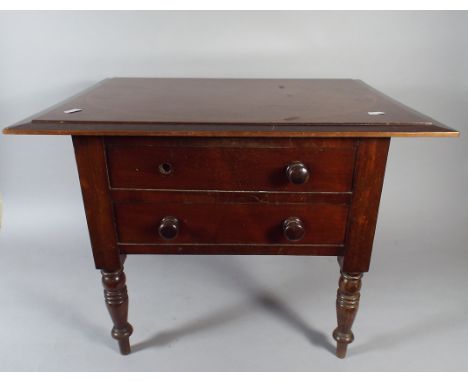 A Victorian Mahogany Box Commode with Later Inlaid Top. 