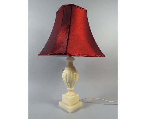 A Vase Shaped Alabaster Table Lamp.