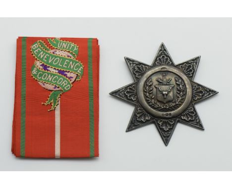 HALLMARKED SILVER LARGE STAR FORRESTER MEDAL &amp; SASH