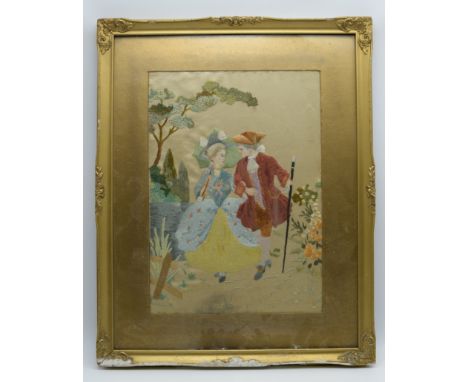 FRAMED SILK PICTURE (TAPESTRY) APP.SIZE: 39cm x 49cmSOME DAMAGE TO THE FRAME  