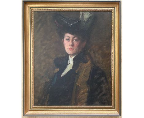 Joseph Milner Kite 1862-1946. British. Oil on canvas. “Portrait of Julie Fromont”. Signed lower right and detailed inscriptio