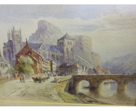 Ernest George, a Continental street scene, watercolour, signed and dated 1874, 17 x 22.5 cm   Condition report Report by NG

