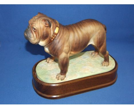 A Royal Worcester figure, The Bulldog, 3822, with wooden stand