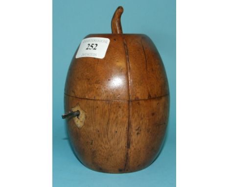 A tea caddy, in the form of a melon, 16 cm high