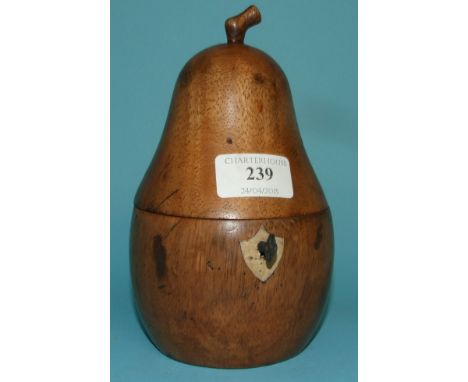 A tea caddy, in the form of a pear, 18 cm high