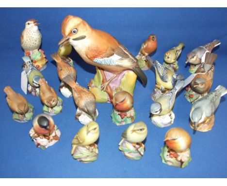 A Royal Worcester, Jay, 3248, 16 cm high, and 19 other Royal Worcester birds (a.f.) (20)