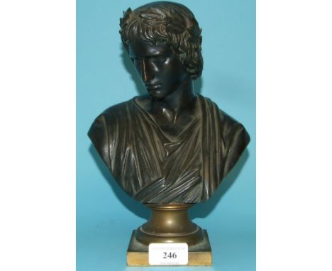 A bronze bust, on a socle base, 25.5 cm high Condition report Report by NG

Stamped 1564 to reverse, no other marks. Some kno