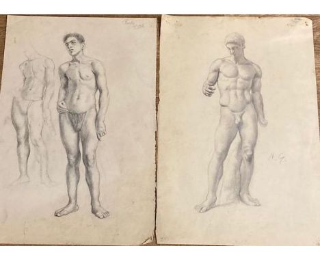 Modern British Ernest Proctor 1895-1935&nbsp; two pencil&nbsp; portrait studies 56 x 38cm circa 1926 and 1927 signed upper ri