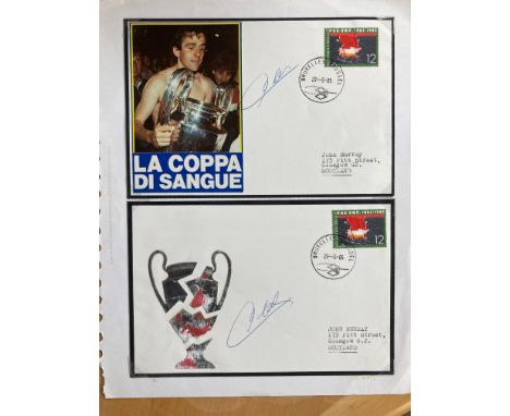 Michel Platini football legend signed on two covers comm the Liverpool v Juventus match covers for the Heysel Stadium Disaste