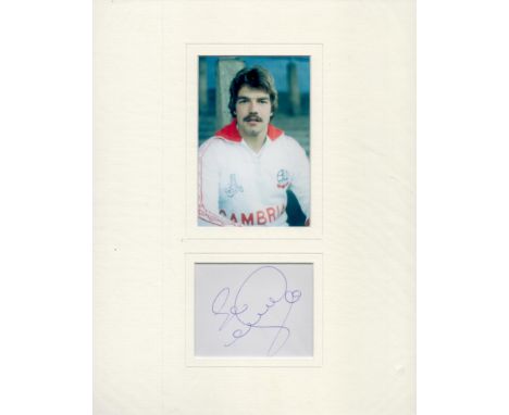Sam Allardyce 16x12 overall mounted signature piece includes signed white card and colour photo pictured during his playing d