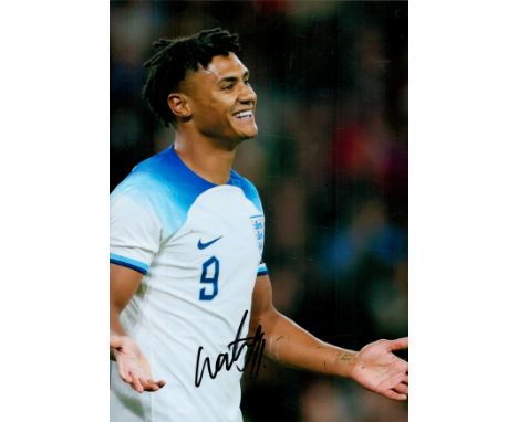 Ollie Watkins signed 12x8 inch colour photo pictured while playing for England. Good condition. All autographs come with a Ce