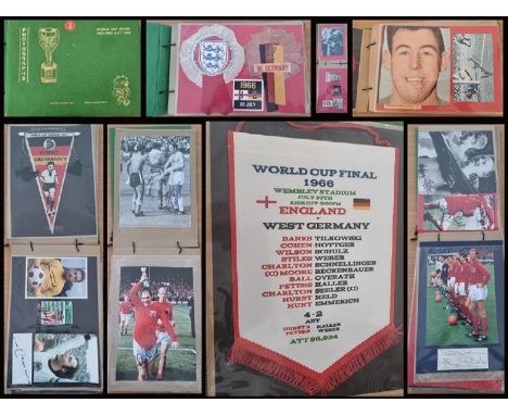 Rare World Cup 1966 Scrapbook Containing Autographs from Player and Managers from England V West Germany. Contains the Signat