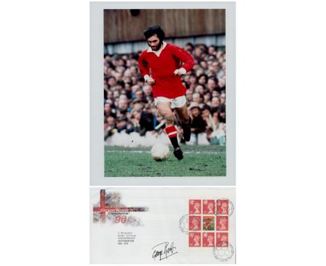 George Best signed European Football Championship 96 FDC Triple PM First Day of Issue Philatelic Bureau Edinburgh 14 May 1996