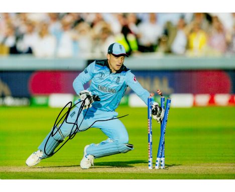 Jos Buttler signed 12x8 inch colour photo picturing playing for England during the World Cup Final. Good condition. All autog