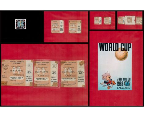 1966 World Cup vintage match day ticket collection 10 original ticket from the tournament includes 6, Eighth final, 1 Quarter