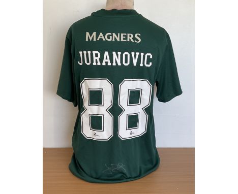 Football Josip Juranovic signed Celtic adidas replica away shirt size XL. Good condition. All autographs come with a Certific