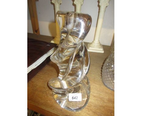 French Sèvres freeform glass table lamp with shade