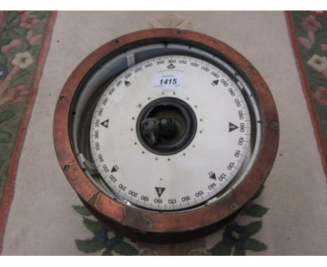 Large mid 20th Century ships compass, inscribed Cassens and Plath, Bremen (lacking glass)