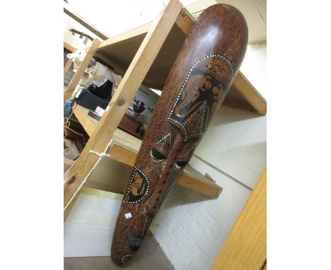 Large mother of pearl inlaid African wall mask