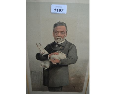 Two framed Vanity Fair prints, ' Natural Selection ' and ' Hydrophobia ', together with a lithograph signed Shama Levy