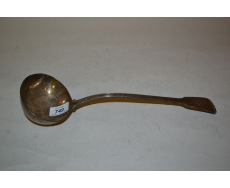 Victorian silver Fiddle and Thread pattern punch ladle