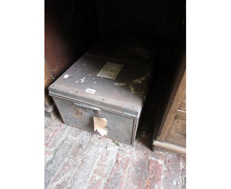 Small rectangular tin trunk