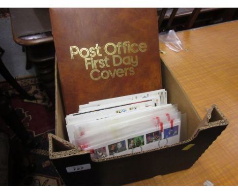 Box containing a large quantity of various First Day covers, loose and in an album