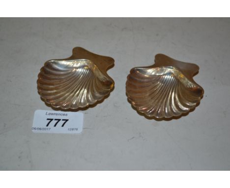 Pair of Tiffany and Co. Sterling silver scallop form salts