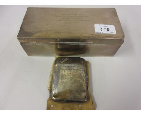 London silver rectangular cigarette box presented by the Captain and Officers H.M.S. Lucia and Second Submarine flotilla, Jul