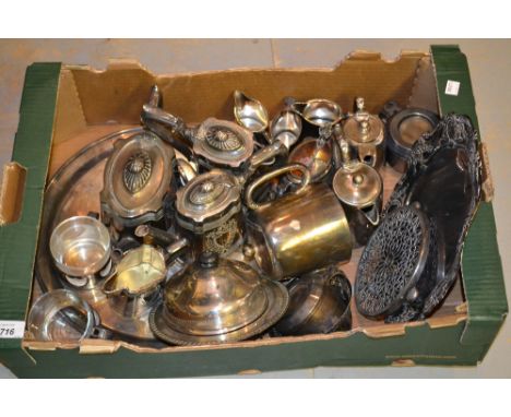 Britannia metal electro plated five piece tea and coffee service together with other miscellaneous silver plate