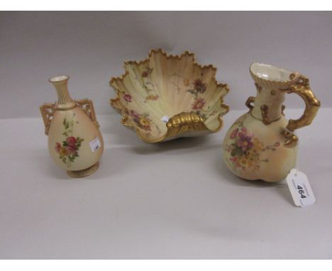 Various small items of Royal Worcester floral decorated blush ivory