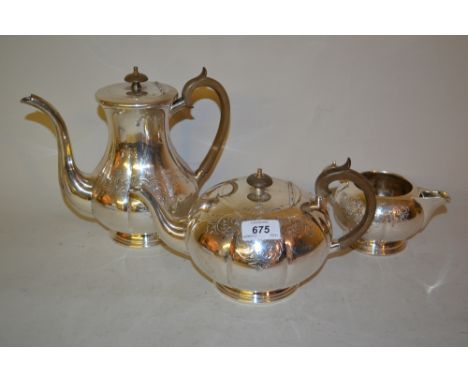 Victorian silver plated three piece tea service