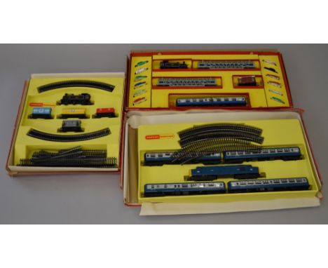 OO gauge, Hornby/Tri-Ang: R.503 Suburban Freight Set, RS.62 Car-A-Belle set and R.504 Inter City Express Set.