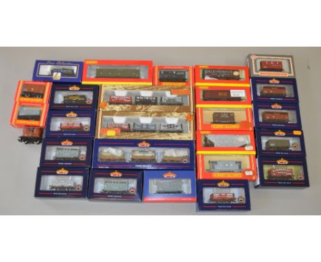 OO Gauge, Hornby, Bachmann, Lima. 32 x rolling stock. Includes 3 x Bachmann triple packs, tank wagons, brake vans, coal wagon