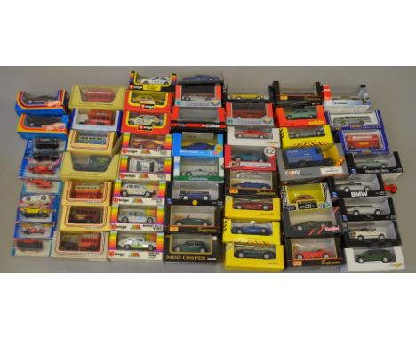 Quantity of assorted diecast model vehicles including Ferrari models, by Corgi; Lledo; Burago; Solido; Maisto; Hot Wheels; Ca